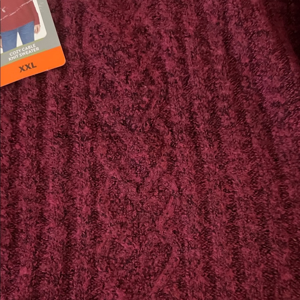 NWT Legendary Outfitters Women's Cozy Cable Knit Sweater,Garnet,Burgundy,SizeXXL - Picture 13 of 13